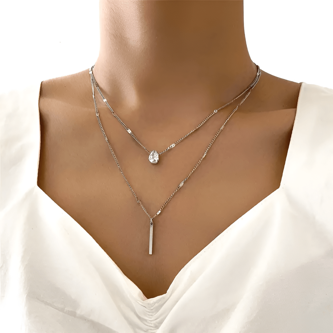 Luminous Grid Necklace - Lumia-Silver-State of Style
