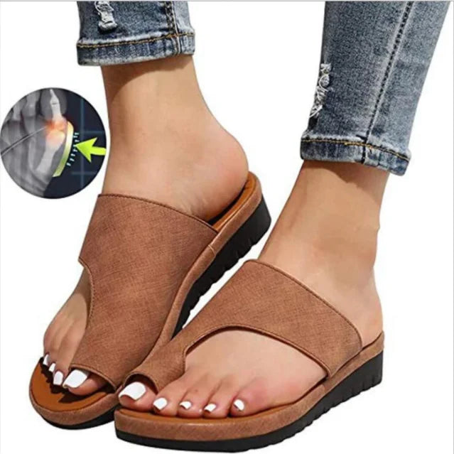 Luna - Orthopedische Zilveren Slippers-Bruin-35-State of Style