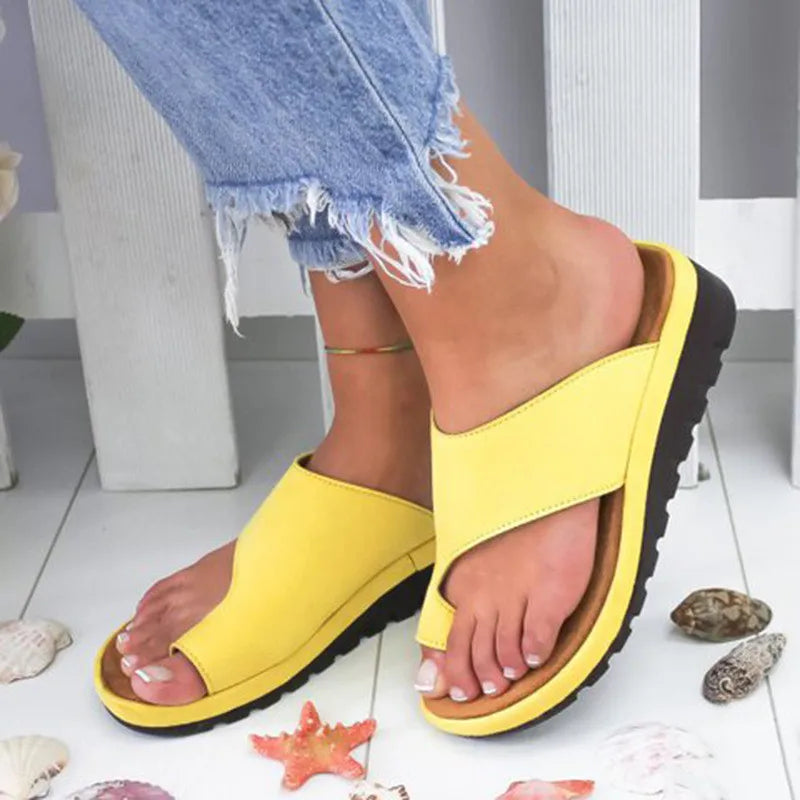 Luna - Orthopedische Zilveren Slippers-Geel-35-State of Style
