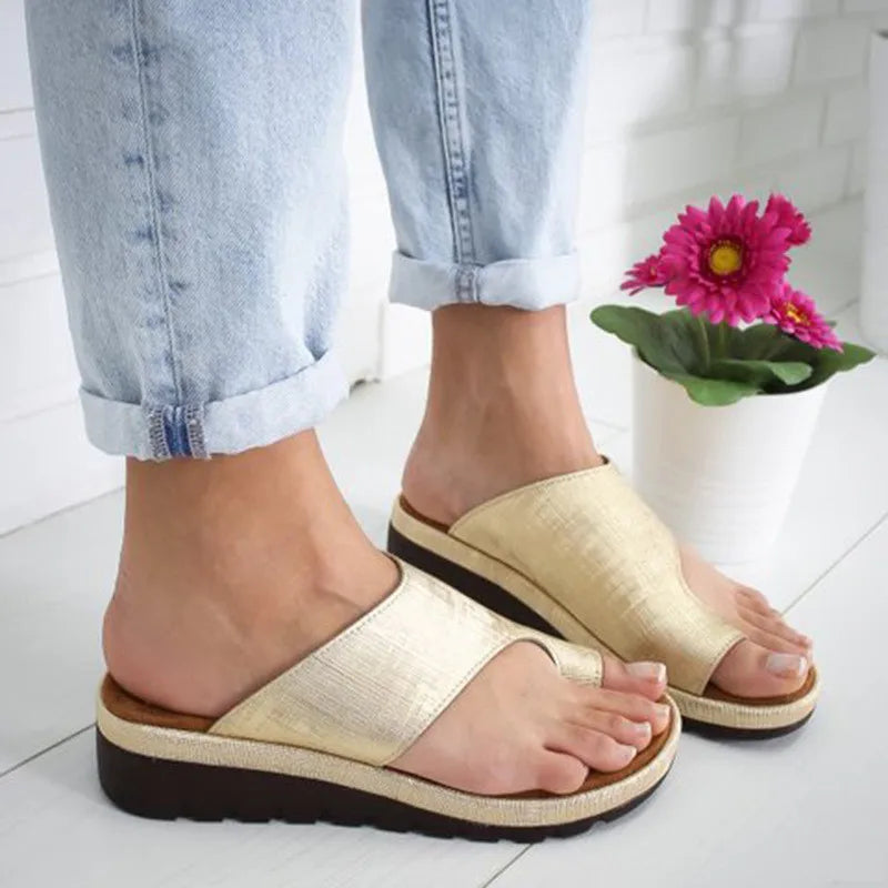 Luna - Orthopedische Zilveren Slippers-Grijs-35-State of Style