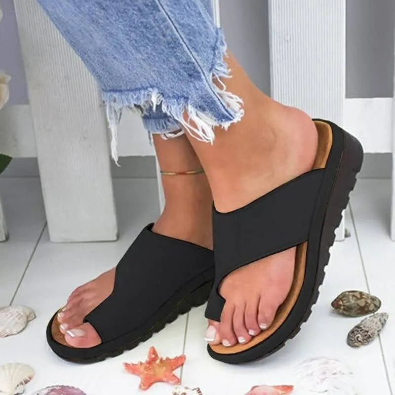 Luna - Orthopedische Zilveren Slippers-Zwart-35-State of Style