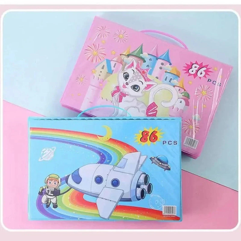 6-in-1 creative set with double-sided easel – drawing case for children aged 5 and over
