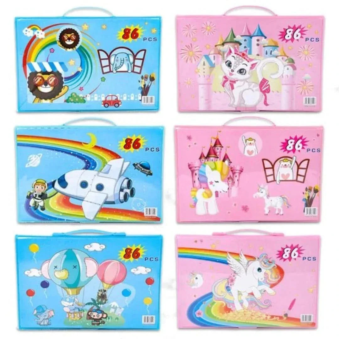 6-in-1 creative set with double-sided easel – drawing case for children aged 5 and over