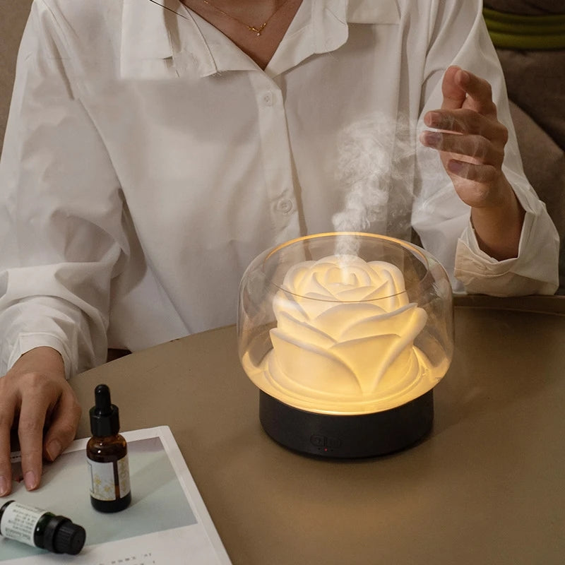 Luxe Aroma Diffuser with LED Lighting - AromaGlow-Iceberg-White-State of Style