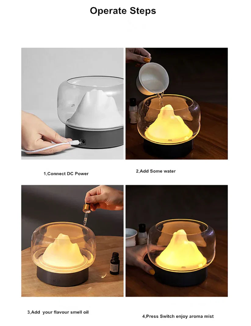 Luxe Aroma Diffuser with LED Lighting - AromaGlow-Iceberg-White-State of Style