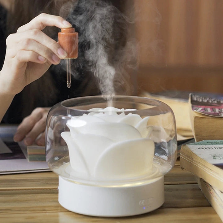 Luxe Aroma Diffuser with LED Lighting - AromaGlow-Iceberg-White-State of Style
