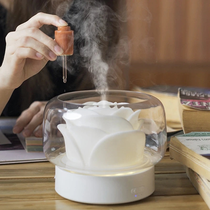 Luxe Aroma Diffuser with LED Lighting - AromaGlow-Iceberg-White-State of Style
