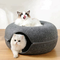 Luxe Cat Bed and Playhouse - WhiskerNest-Black-State of Style