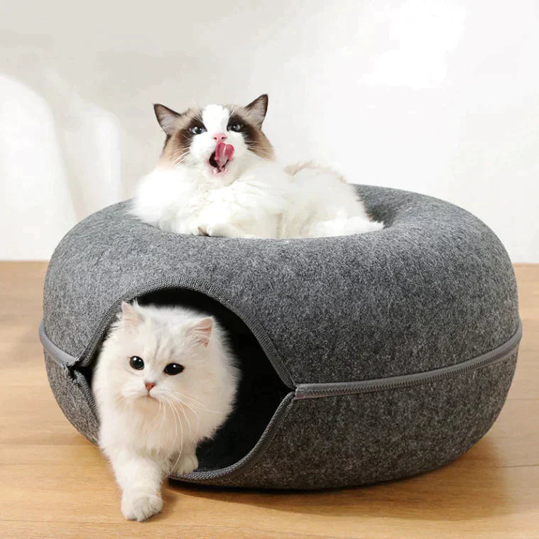 Luxe Cat Bed and Playhouse - WhiskerNest-Black-State of Style