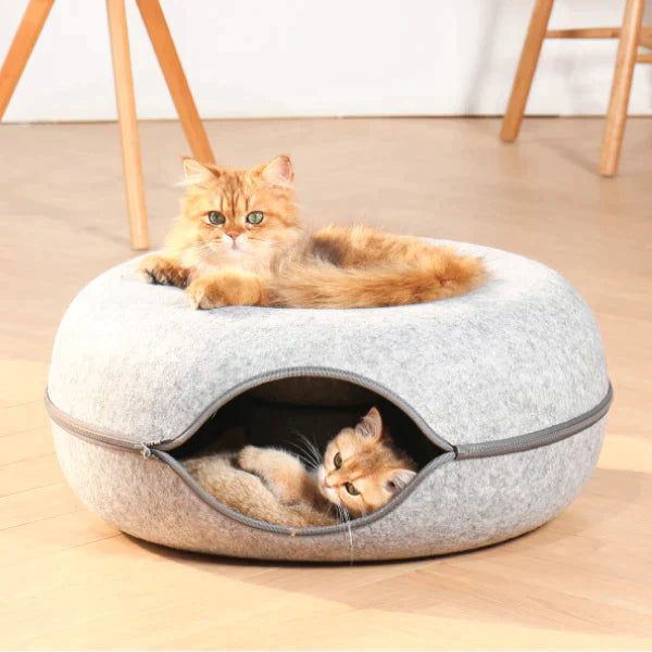 Luxe Cat Bed and Playhouse - WhiskerNest-Black-State of Style