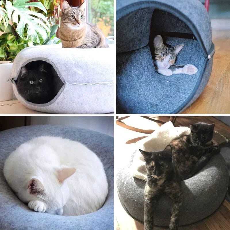Luxe Cat Bed and Playhouse - WhiskerNest-Black-State of Style