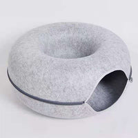 Luxe Cat Bed and Playhouse - WhiskerNest-Grey-State of Style