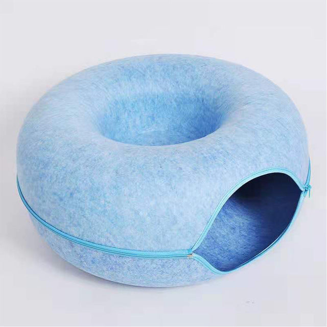 Luxe Cat Bed and Playhouse - WhiskerNest-Light Blue-State of Style