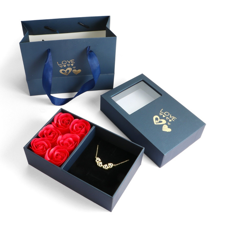 Luxe Diamond Necklace - Livia-Gold with Roses-State of Style