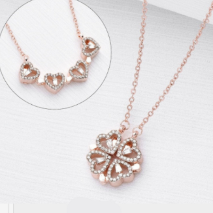 Luxe Diamond Necklace - Livia-Gold with Roses-State of Style