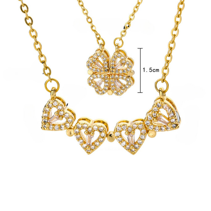 Luxe Diamond Necklace - Livia-Gold with Roses-State of Style