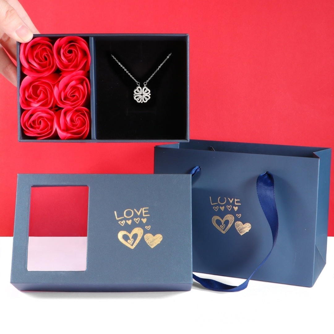 Luxe Diamond Necklace - Livia-Silver with Roses-State of Style