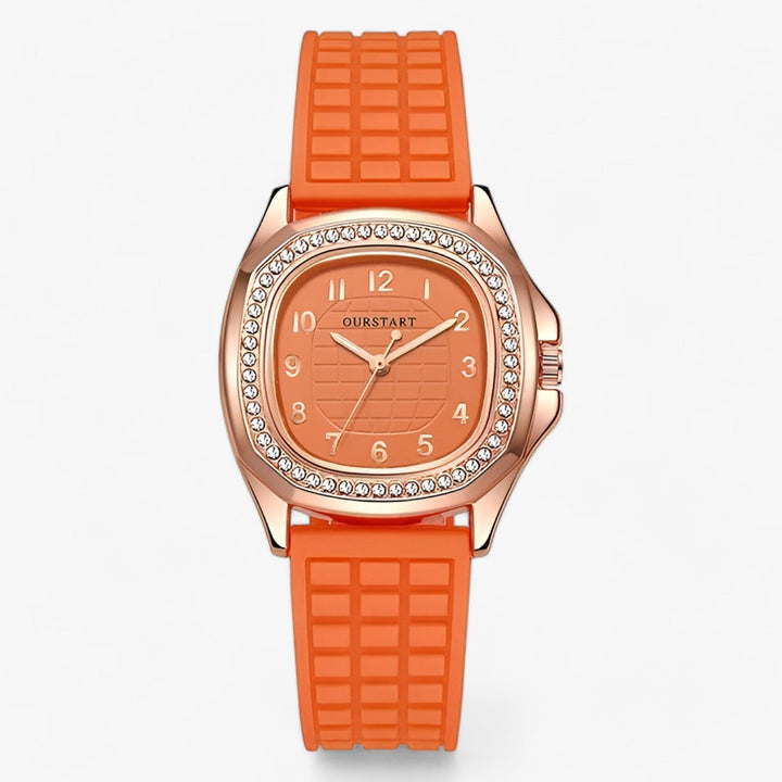 Luxe Diamond Women's Watch - Seraphina-Orange-State of Style