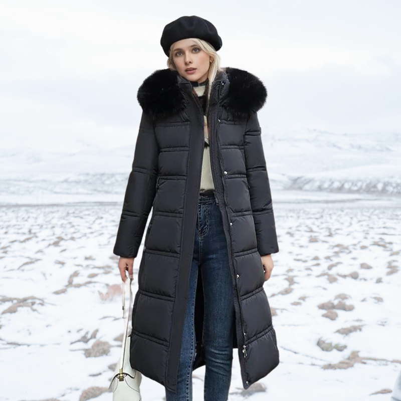 Luxe Faux Fur Winter Coat for Women - Amara-Black-S-State of Style