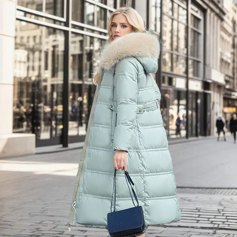 Luxe Faux Fur Winter Coat for Women - Amara-Brown-S-State of Style