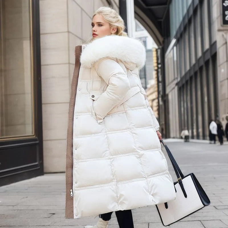 Luxe Faux Fur Winter Coat for Women - Amara-Brown-S-State of Style