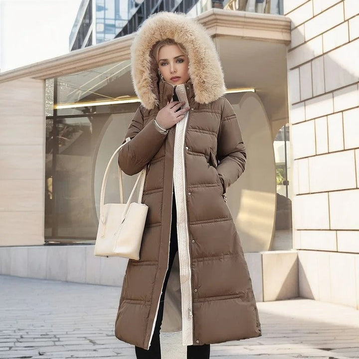 Luxe Faux Fur Winter Coat for Women - Amara-Brown-S-State of Style