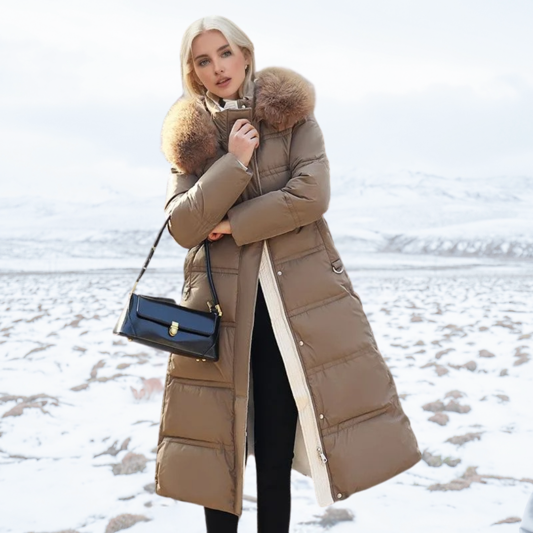 Luxe Faux Fur Winter Coat for Women - Amara-Brown-S-State of Style