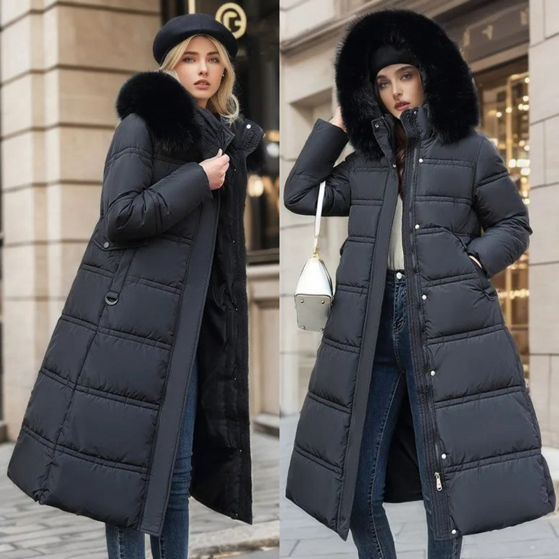 Luxe Faux Fur Winter Coat for Women - Amara-Brown-S-State of Style