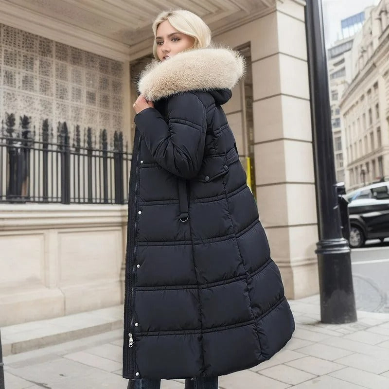 Luxe Faux Fur Winter Coat for Women - Amara-Brown-S-State of Style