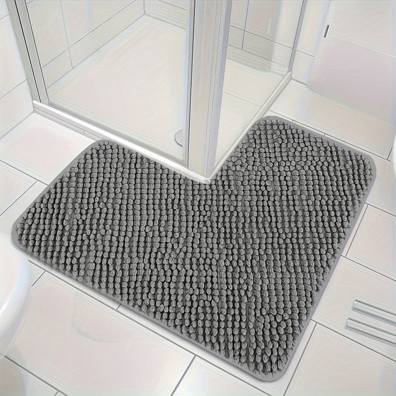 Luxe L-Shaped Non-Slip Corner Bath Mat - Evelyn-Grey-40cm x 40 cm x 80cm-State of Style