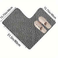 Luxe L-Shaped Non-Slip Corner Bath Mat - Evelyn-Grey-40cm x 40 cm x 80cm-State of Style