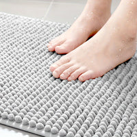 Luxe L-Shaped Non-Slip Corner Bath Mat - Evelyn-Grey-40cm x 40 cm x 80cm-State of Style