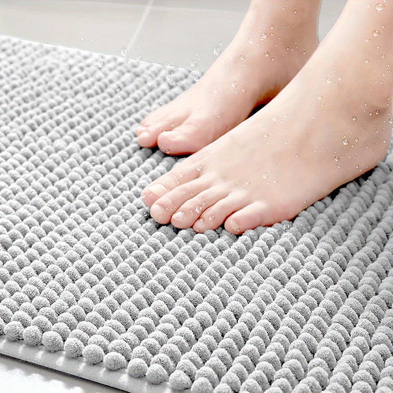 Luxe L-Shaped Non-Slip Corner Bath Mat - Evelyn-Grey-40cm x 40 cm x 80cm-State of Style