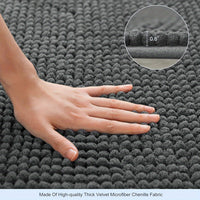 Luxe L-Shaped Non-Slip Corner Bath Mat - Evelyn-Grey-40cm x 40 cm x 80cm-State of Style
