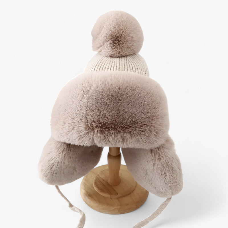 Luxe Lei Feng Hat with Warm Ear Flaps - ArcticCharm-Beige-Adult-State of Style