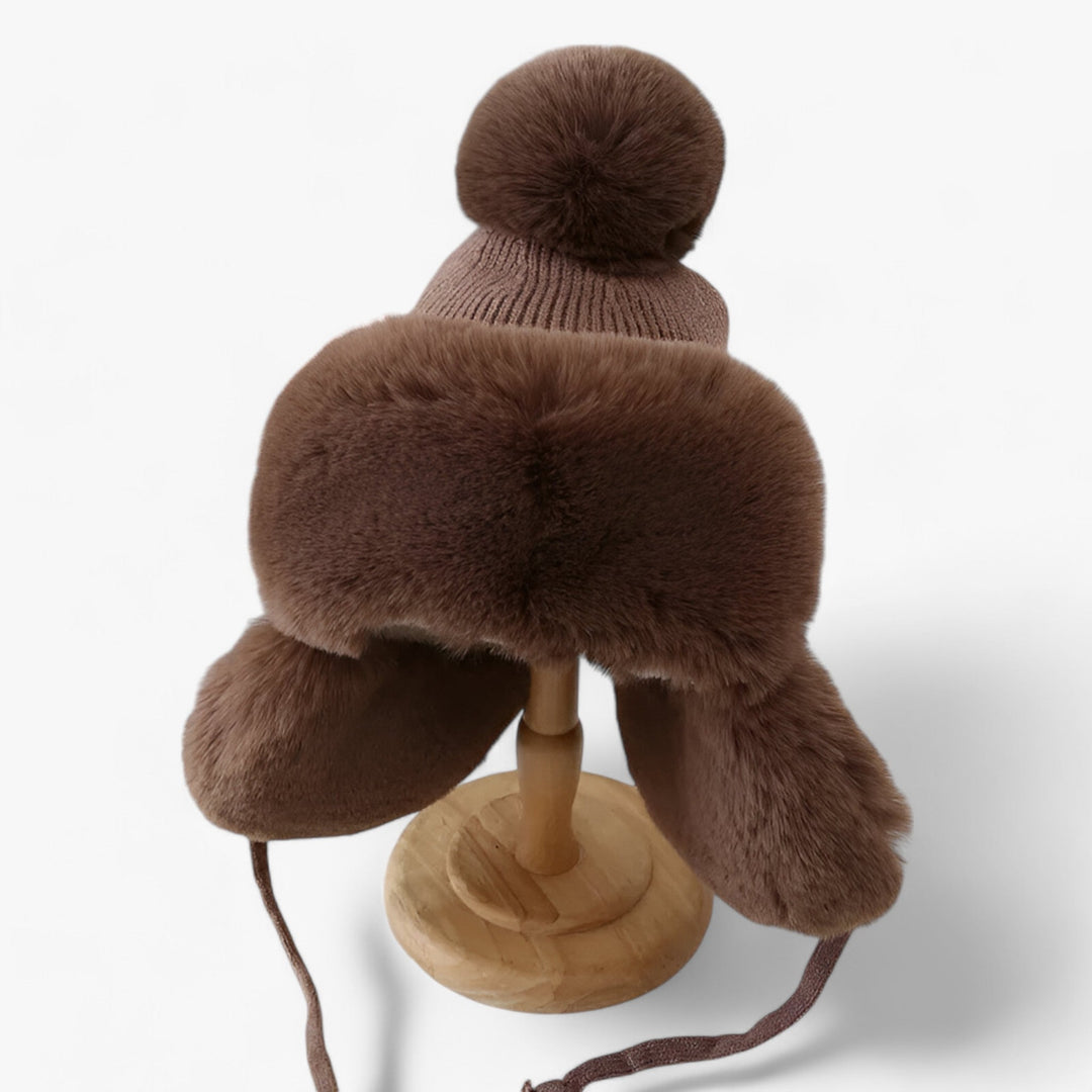 Luxe Lei Feng Hat with Warm Ear Flaps - ArcticCharm-Brown-Adult-State of Style