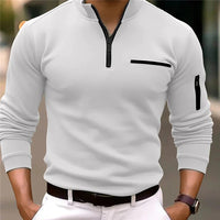 Luxe Men’s Sweater with Zip - Davy-White-S-State of Style