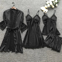 Luxe Satin Pyjama Set - Luna-Black-XS-State of Style