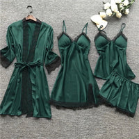 Luxe Satin Pyjama Set - Luna-Green-XS-State of Style