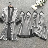 Luxe Satin Pyjama Set - Luna-Grey-XS-State of Style