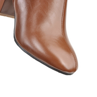 Luxe Vegan Leather Heeled Boots with Zip - Eden-Brown-4.5-State of Style