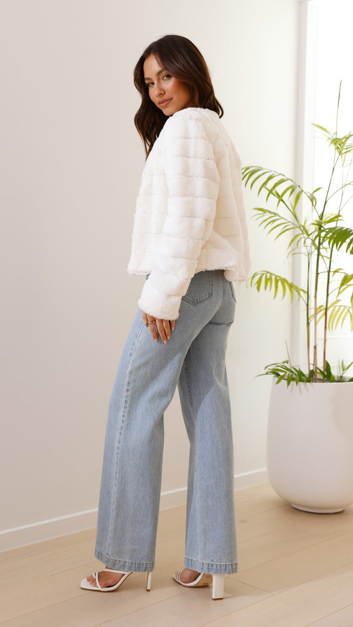 Luxe Women's Crop Jacket - Veloura-White-XS-State of Style