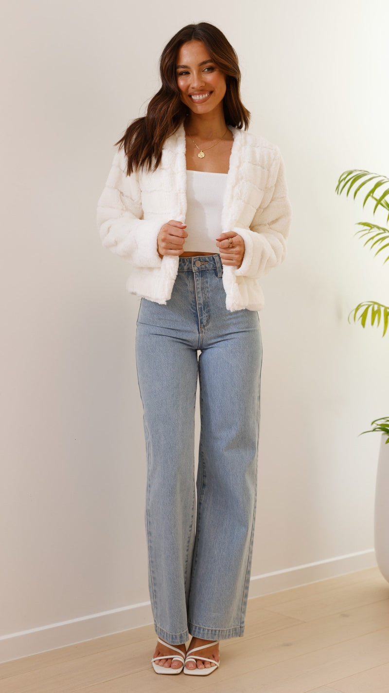 Luxe Women's Crop Jacket - Veloura-White-XS-State of Style