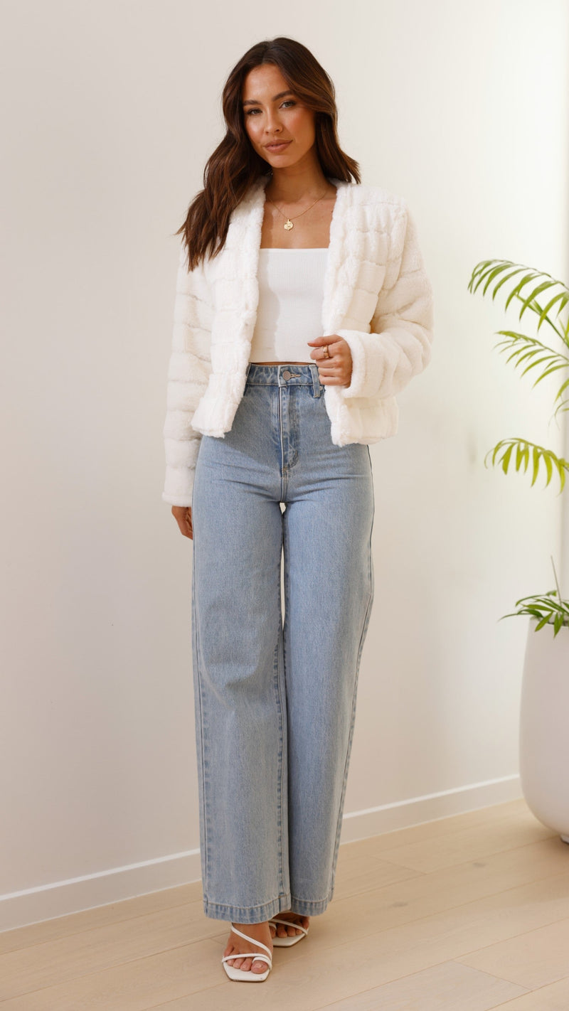 Luxe Women's Crop Jacket - Veloura-White-XS-State of Style