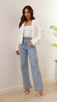 Luxe Women's Crop Jacket - Veloura-White-XS-State of Style