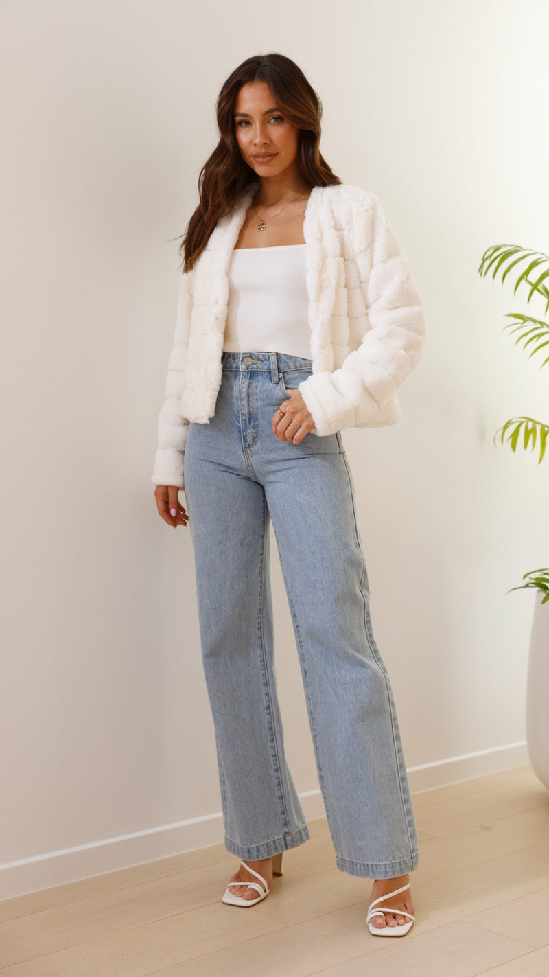 Luxe Women's Crop Jacket - Veloura-White-XS-State of Style