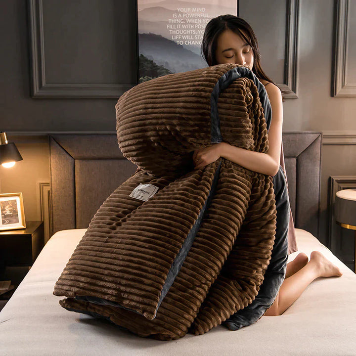 Luxurious and Comfortable Duvet Cover - DreamWeave-150×200 cm incl. 2 pillowcases-Brown-State of Style