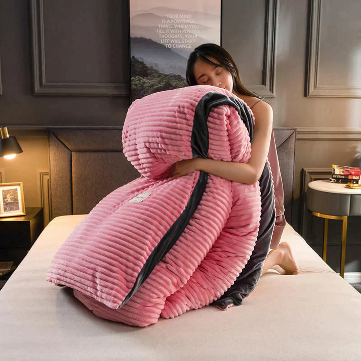 Luxurious and Comfortable Duvet Cover - DreamWeave-150×200 cm incl. 2 pillowcases-Pink-State of Style