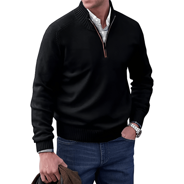 Luxurious and Comfortable Men's Sweater - Logan-Black-M-State of Style