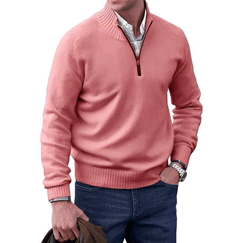 Luxurious and Comfortable Men's Sweater - Logan-Pink-M-State of Style